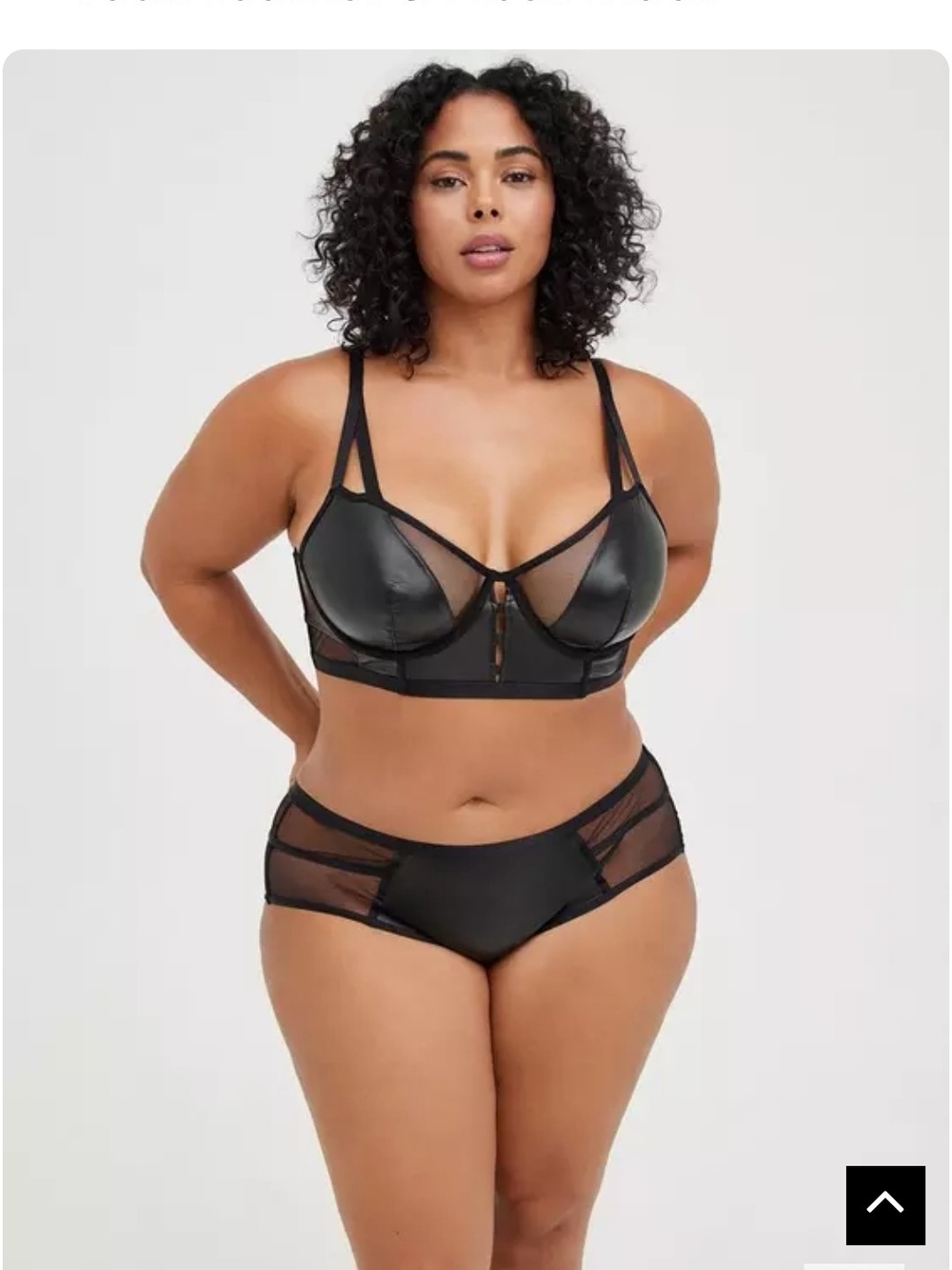 Plus-Size Black Longline Underwire Bra Mesh